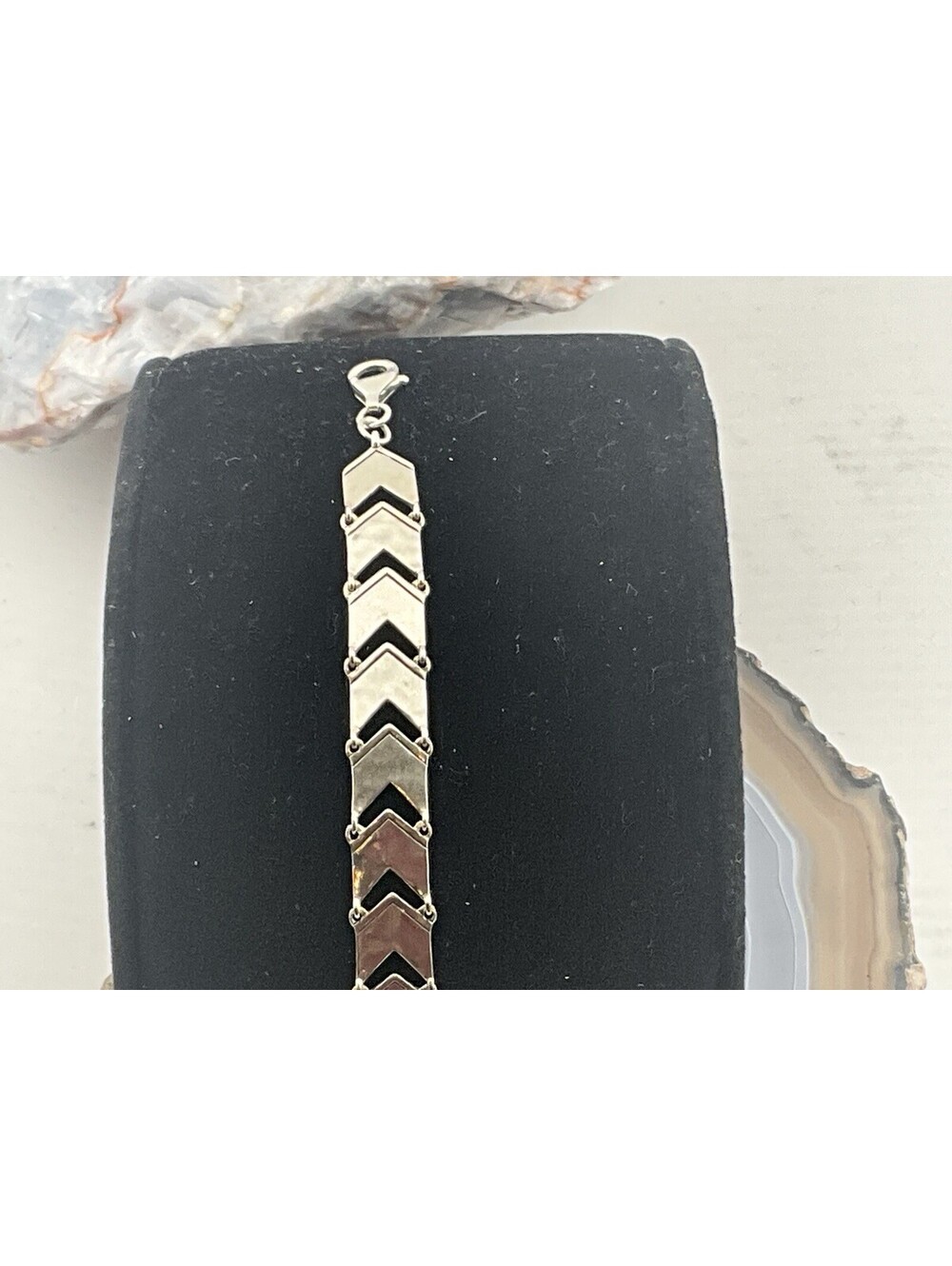 Silpada Sterling 925 Silver Chevron Bracelet Sz 7.5 - 8.5